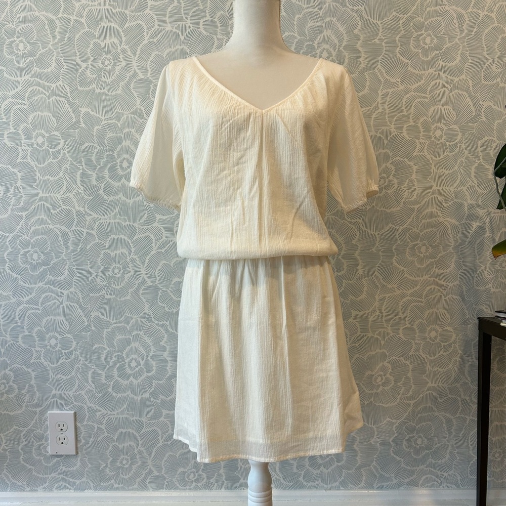 Jcrew Factory Drop-Waist Off-White Dress / Large